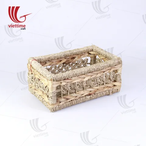 Water Hyacinth Basket With Seagrass Set Of 2