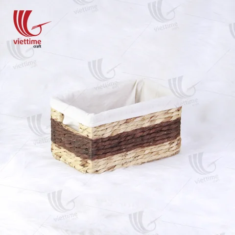 Rattan Export Water Hyacinth Basket With Cloth - REX-B00070