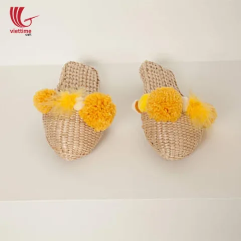 Water Hyacinth Slipper With Pompom