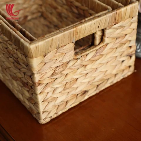 Water Hyacinth Basket With Handle Set Of 3