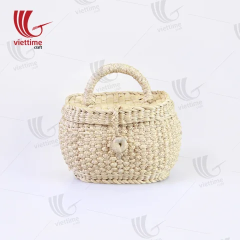 Square Straw Clutch Made From Water Hyacinth