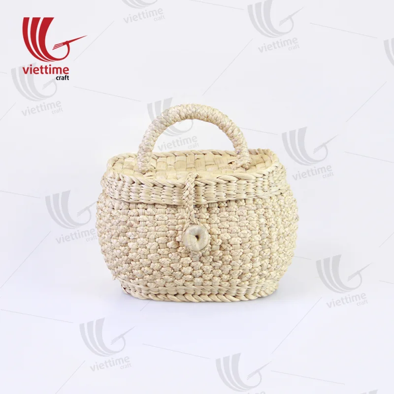 Square Straw Clutch Made From Water Hyacinth