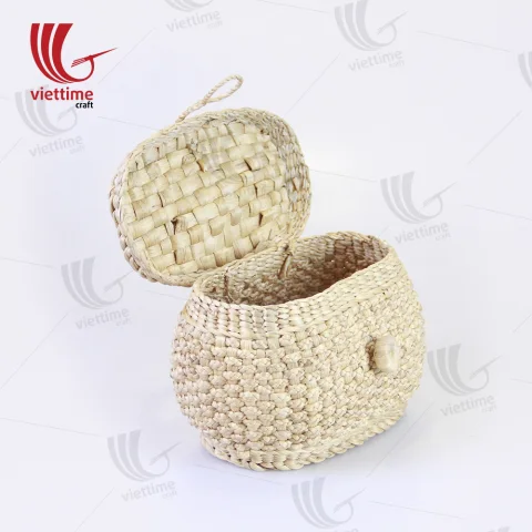 Square Straw Clutch Made From Water Hyacinth