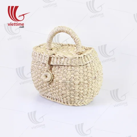 Square Straw Clutch Made From Water Hyacinth