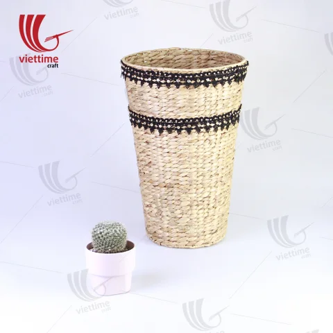 High Water Hyacinth Basket With Lace Fabric