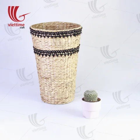 High Water Hyacinth Basket With Lace Fabric