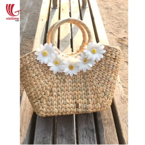 White Daisy Water Hyacinth HandBag Wholesale
