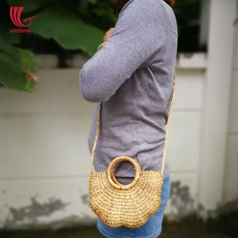 Natural Woven Water Hyacinth Shoulder Purse
