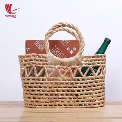 Water Hyacinth Wicker Tote Bag For Shopping