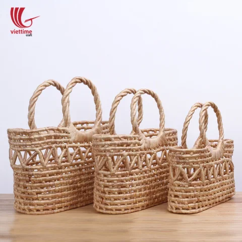 Water Hyacinth Wicker Tote Bag For Shopping
