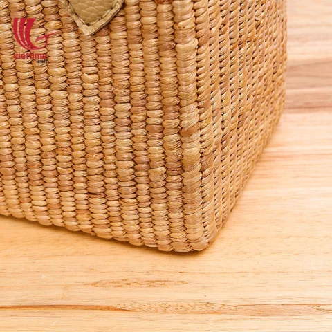 Nice Water Hyacinth Handbag With Leather