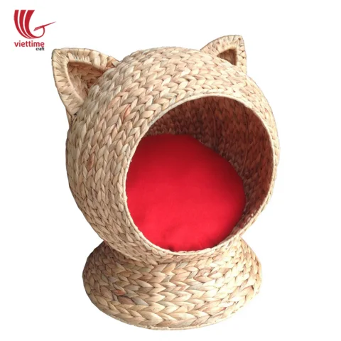 Woven Water Hyacinth Cat Cave Sleeping House
