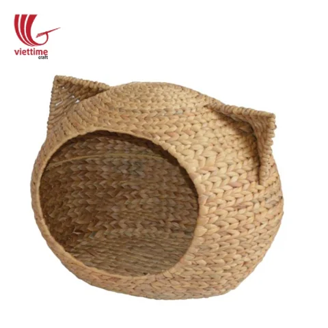 Woven Water Hyacinth Cat Cave Sleeping House