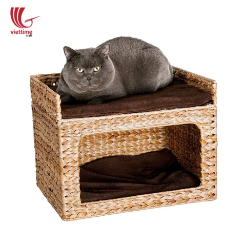 Best Selling Water Hyacinth 2 Floors Cat House