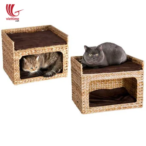Best Selling Water Hyacinth 2 Floors Cat House