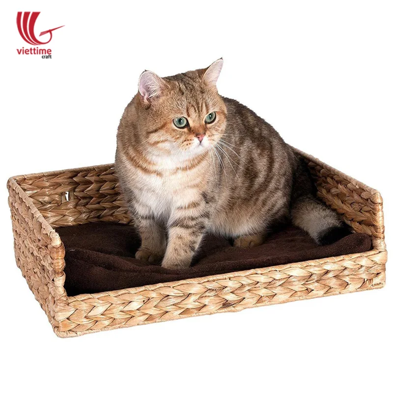 Water Hyacinth Wicker Pet Basket Bed