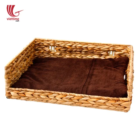 Water Hyacinth Wicker Pet Basket Bed