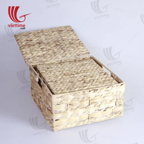 Traditional Water Hyacinth Basket With Lid