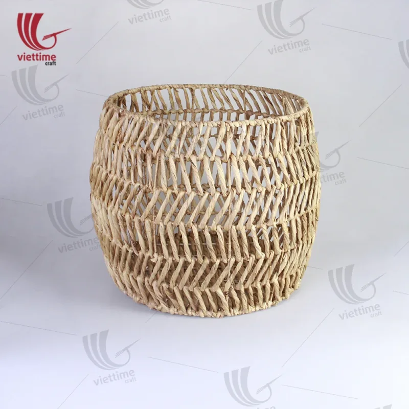 Water Hyacinth Storage Cubes Round Basket