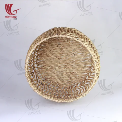Water Hyacinth Storage Cubes Round Basket