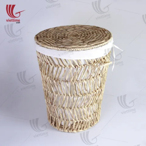 Rattan Export Wasserhyazinthe Wäschekorb With Stoff Inside - REX-B00153