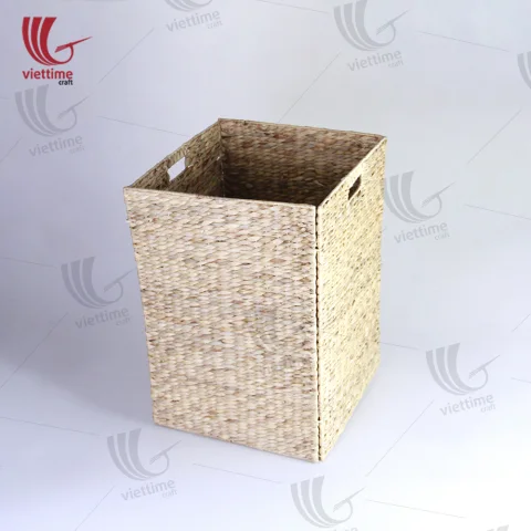Rectangle Water Hyacinth Laundry With Fabric Inside