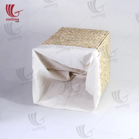 Rectangle Water Hyacinth Laundry With Fabric Inside