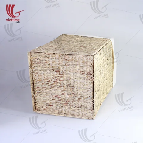Rectangle Water Hyacinth Laundry With Fabric Inside