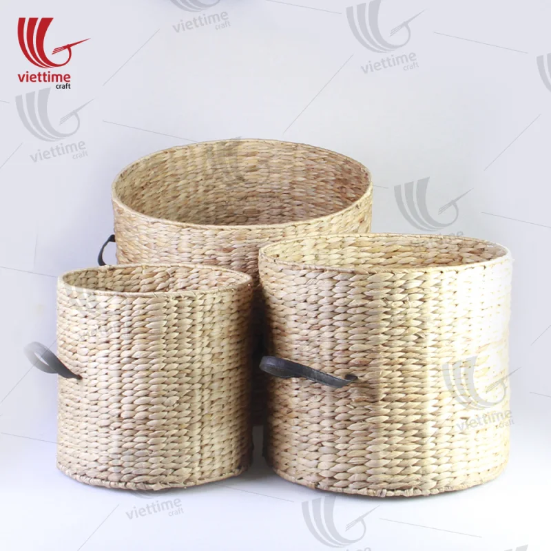 Water Hyacinth Storage Basket Set Of 3