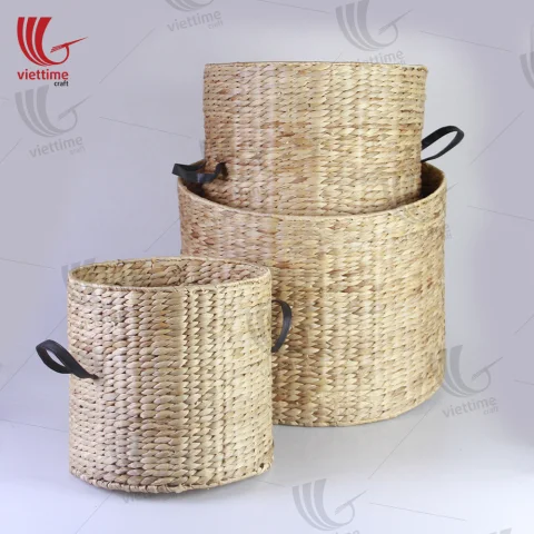 Water Hyacinth Storage Basket Set Of 3