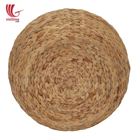 Round Water Hyacinth Laundry Basket With Lid