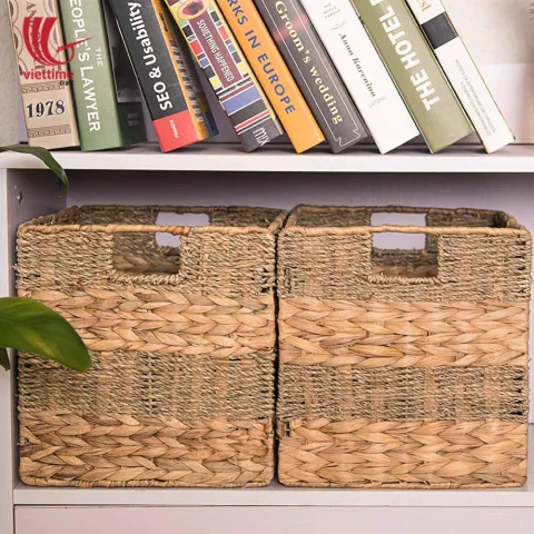 Woven Seagrass & Water Hyacinth Storage Basket