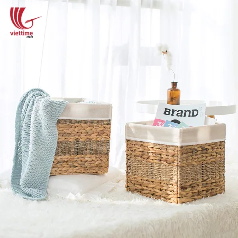 Woven Seagrass & Water Hyacinth Storage Basket