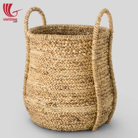 Water Hyacinth Storage Basket With Handle