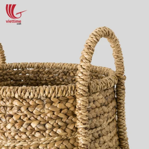 Water Hyacinth Storage Basket With Handle