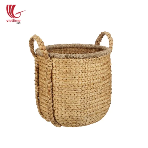 Water Hyacinth Storage Basket With Handle