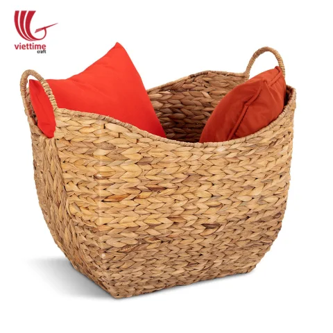Large Water Hyacinth Basket With Handle