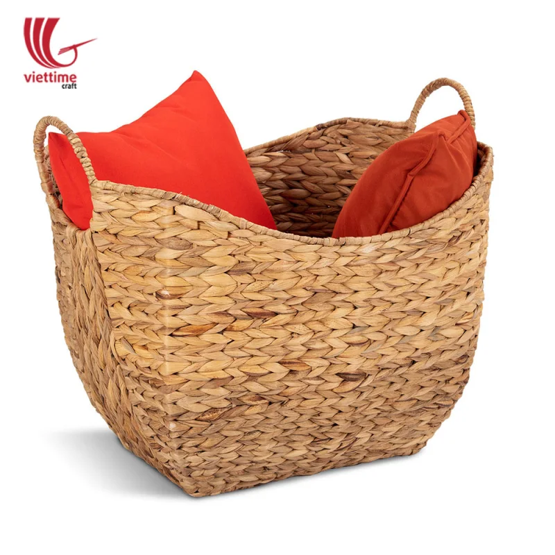 Large Water Hyacinth Basket With Handle