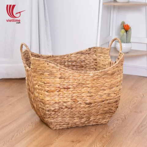 Large Water Hyacinth Basket With Handle