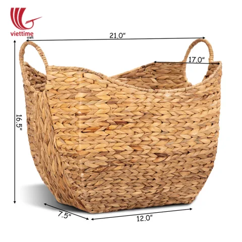 Large Water Hyacinth Basket With Handle