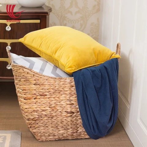 Large Water Hyacinth Basket With Handle