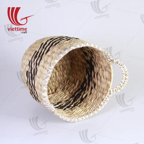 Round Water Hyacinth Laundry Basket