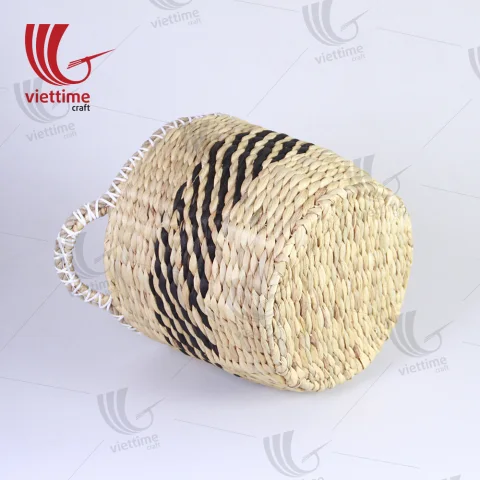 Round Water Hyacinth Laundry Basket