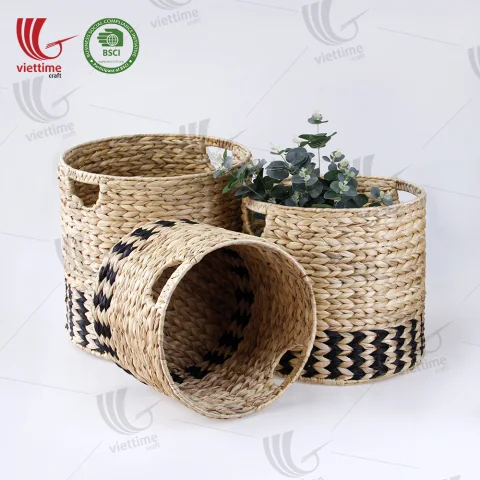 Water Hyacinth Storage Basket Set Of 3