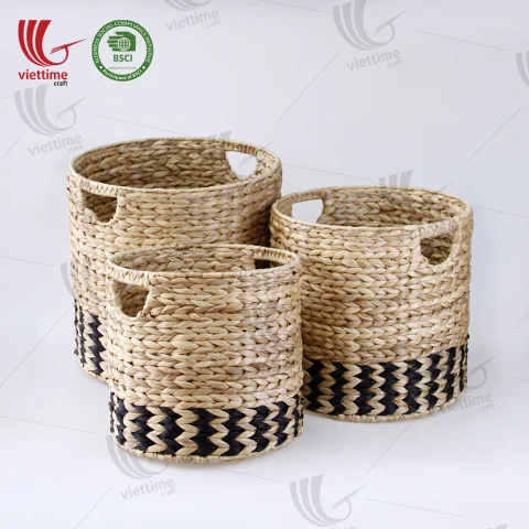 Water Hyacinth Storage Basket Set Of 3