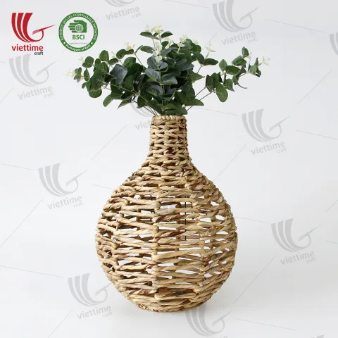 Handwoven Water Hyacinth Vase Wholesale