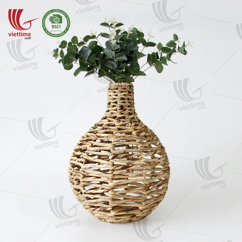 Handwoven Water Hyacinth Vase Wholesale