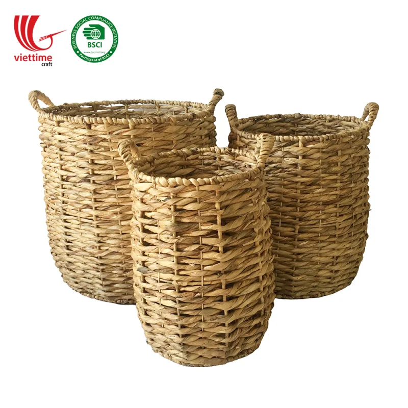 Woven Water Hyacinth Basket SET 3 Wholesale
