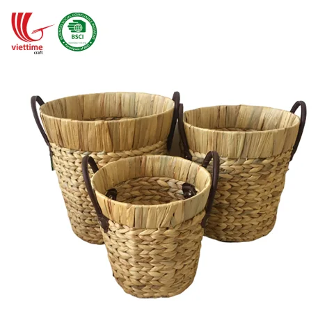 Woven Water Hyacinth Basket SET 3 Wholesale