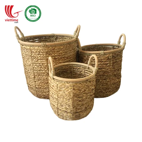 Woven Water Hyacinth Basket SET 3 Wholesale